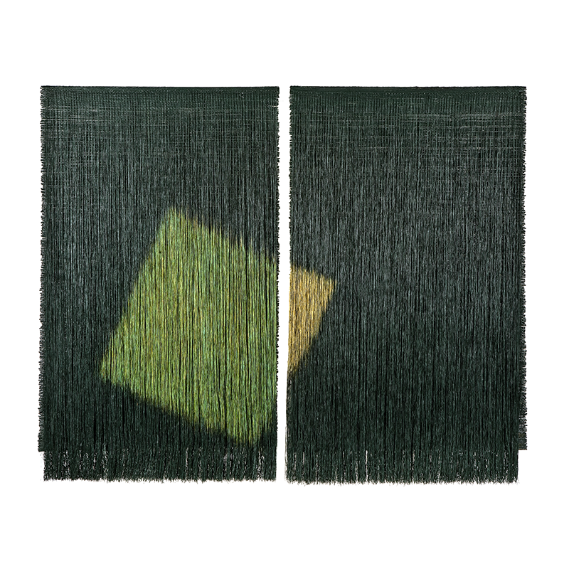 Bosque I & II, 1998. 160×98 cm cada uno; lino y acrílico.