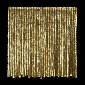 Alquimia 99, 2007. 200×200 cm; lino, gesso, acrílico y hoja de oro.