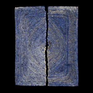 Pozo azul 6/13, 2012. 100×80 cm; lino, gesso y acrílico.