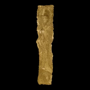 Árbol K, 2013. 200×45 cm; lino, gesso, acrílico y hoja de oro.